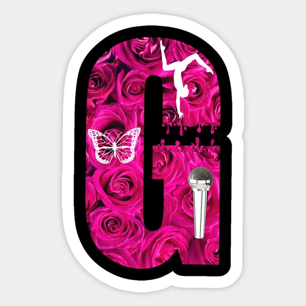 Alphabet Letter G Pink Rose Slime Gift Sticker by Dara4uall